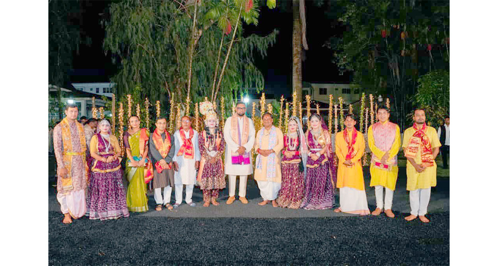 A folk-dance and music group from Uttar Pradesh, India, celebrated Diwali in Guyana. During their visit, they performed at various venues including at State House where His Excellency Dr. Mohamed Irfaan Ali, President of Guyana, and First Lady H.E. Mrs. Arya Ali hosted a special Deepawali celebration
