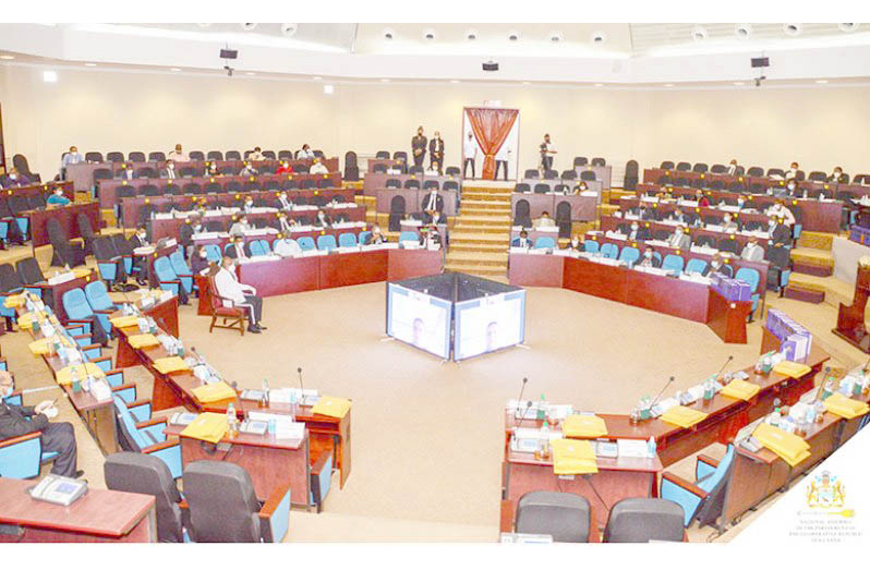 A previous session of the National Assembly at the Arthur Chung Conference Centre (ACCC), Liliendaal, Greater Georgetown