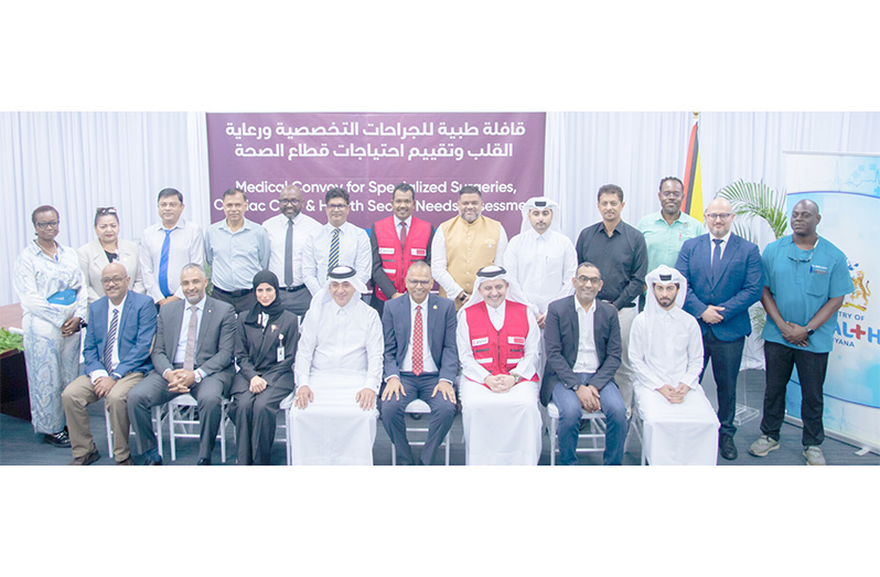 With funding from the Qatar Fund for Development (QFFD), Qatar Red Crescent Society (QRCS) last week launched a seven-day multi-specialisation medical convoy  at the Georgetown Public Hospital Corporation (GPHC) (Photo credit: QRCS)