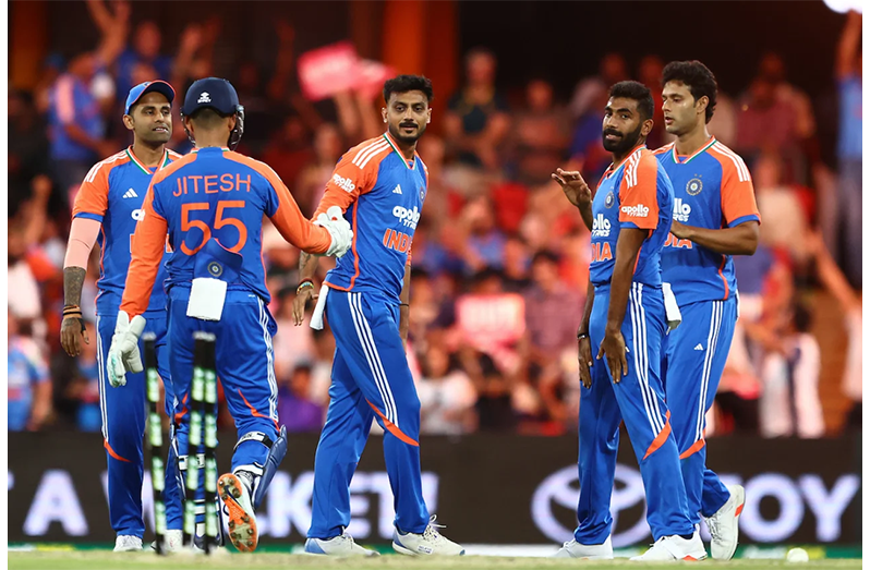 Axar Patel used angles to take his wickets and then to celebrate them•Nov 06, 2025•Getty Images