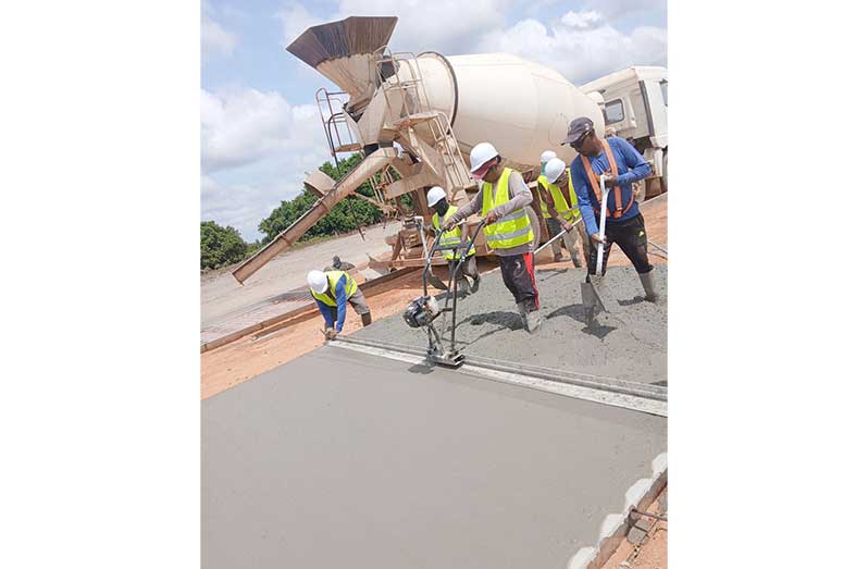 Major rehabilitation works on the Aishalton Airstrip, located in Aishalton Village, South Rupununi, Region Nine. The airstrip is currently being upgraded to a 2,500-foot rigid concrete pavement