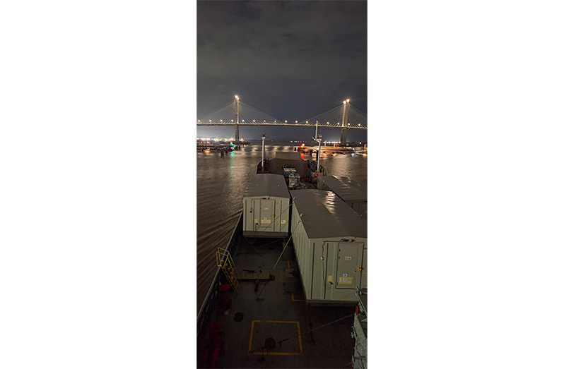 Control Rooms for the transformative Gas-to-Energy Project were
transported on Saturday evening to the project site at Wales, West
Bank Demerara, marking another key milestone in the steady
advancement of this national initiative (OPM photo)