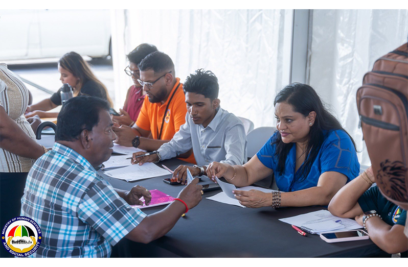 Scenes from the Ministry of Human Services and Social Security’s outreach in Region Six (Photos: MHSSS/Facebook)