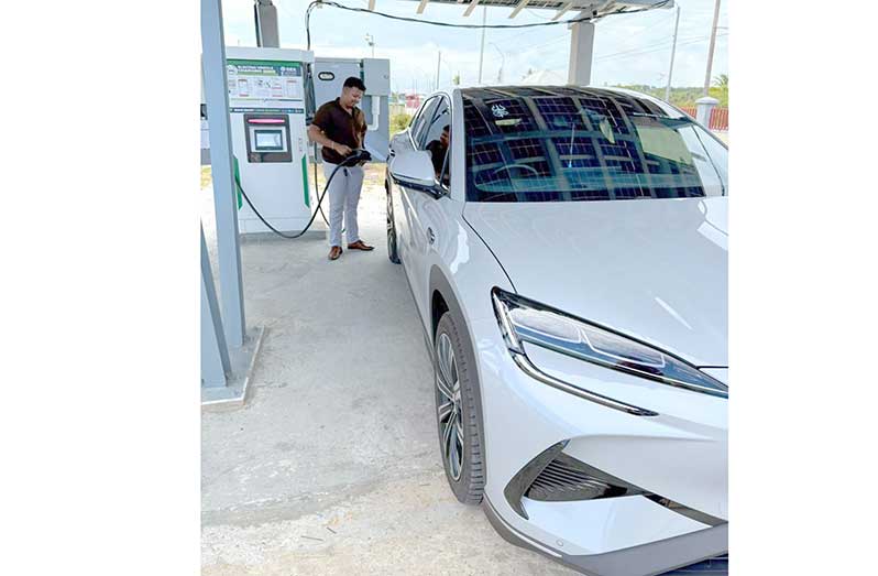 Mahaicony Technical Centre introduces solar-powered EV charging station ...