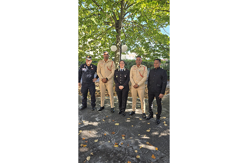 Mr. Javid Mohamed – Station Officer, 2nd in command, Fire Prevention Department, Guyana Fire Service; Fourth from left – Mr. Suresh Persaud, Divisional Officer, Commander, Anna Regina Fire Station, Guyana Fire Service; Fifth from left – Mr. Tasreef Khan, Deputy Commissioner; Fourth from left – Mr. Suresh Persaud, Divisional Officer, Commander, Anna Regina Fire Station, Guyana Fire Service