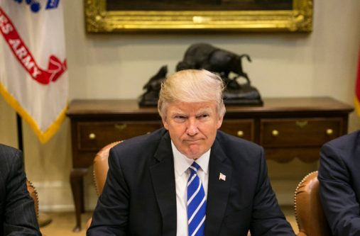 President Trump during a meeting in the Roosevelt Room of the White House last week. Credit Al Drago/The New York Times