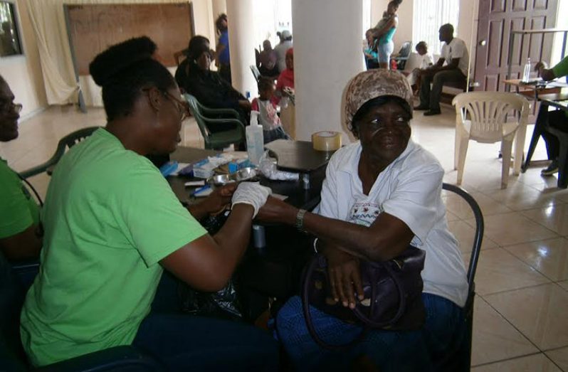 The medical outreach in Albouystown during which over 100 persons received medical attention