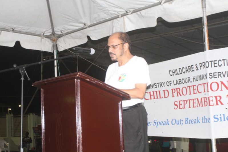 Minister of Health, Dr.Bheri Ramsaran during his speech
