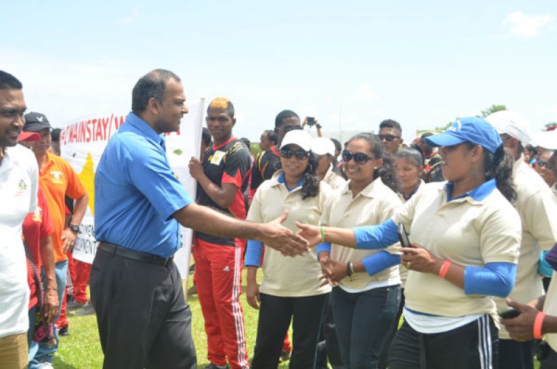 Minister of Sport, Dr. Frank Anthony meets the teams