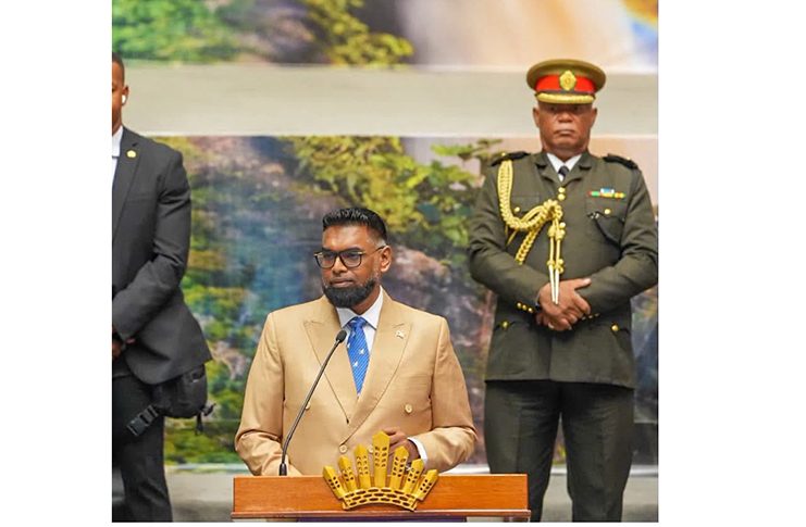 President Dr. Irfann Ali this morning addressed the 2nd Global Biodiversity Alliance Conference and Fignanicing Forum (Sachin Persaud photo)