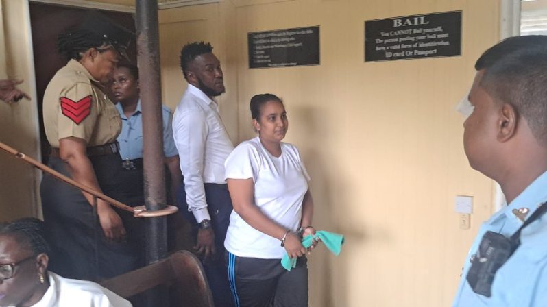 Sarah Elizabeth Shivpersaud appeared at the New Amsterdam Magistrate’s Court, where the charge was formally read.
