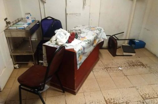 The scene of the hospital room following the altercation