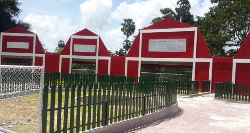 The near- completed petting zoo