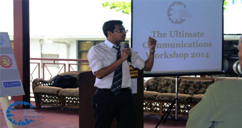 Dr. Rosh Khan, facilitator of the event, delivering his address at the Ultimate Communications Workshop 2014