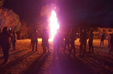 Some of the visitors viewing the camp fire.