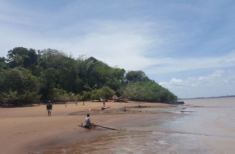 The pristine beach at Fort Island where folks spent Easter Monday