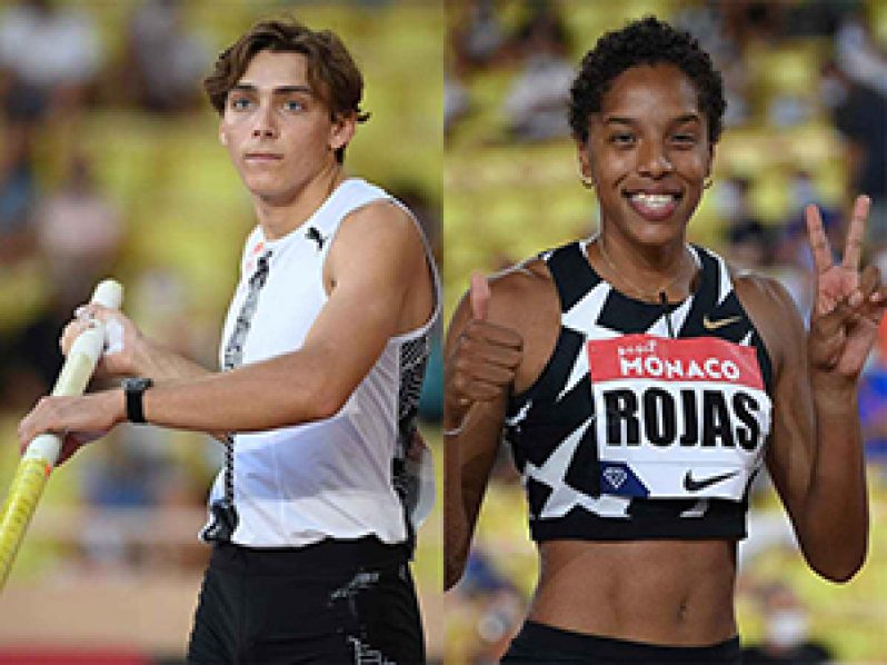 Swedish Pole vaulter Armand ‘Mondo’ Duplantis (left) and Venezuelan triple jumper Yulimar Rojas Getty Images)