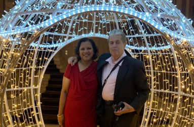 Tony Phillips and his wife Schavana, just after her PhD graduation ceremony
