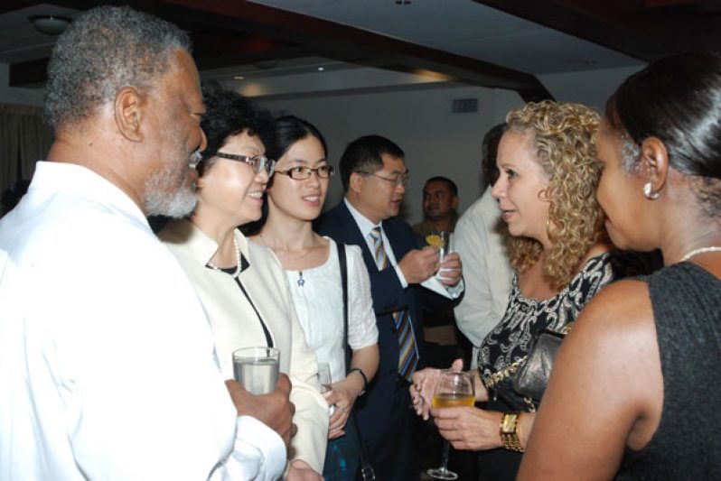 Prime Minister Mr. Samuel Hinds introduces Madam Lin Bin to some special guests during the formal reception (Photos by Cullen Bess-Nelson)