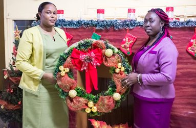 One of the hand-made decorations made by the two women