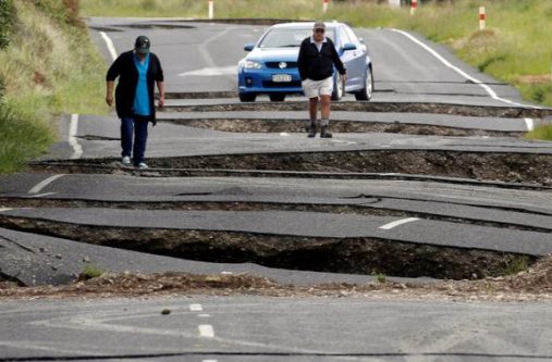 The first earthquake warped and cracked a highway on the South Island