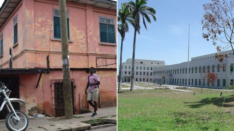 To the left is the fake embassy and to the right is the real one, in very different neighbourhoods of Accra
