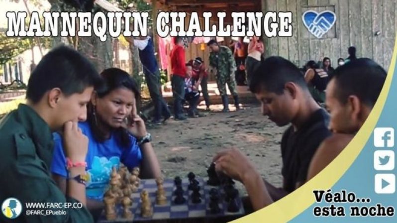 The Farc trailed their Mannequin Challenge before posting it on Wednesday evening