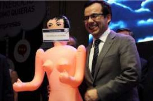 Luis Cespedes was given the inflatable doll "to stimulate the economy"