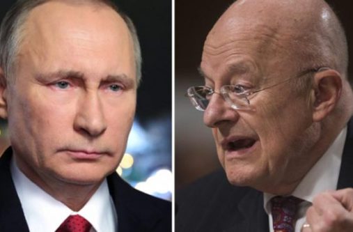James Clapper (right) said Russia's President Vladimir Putin's "motivation" will be revealed in a report next week