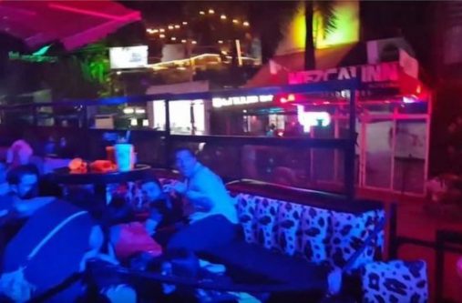 People inside the club ducked and hid behind furniture when the shots rang out