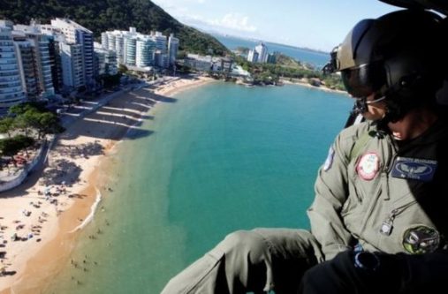 The air force sent helicopters to help patrol cities in Espirito Santo