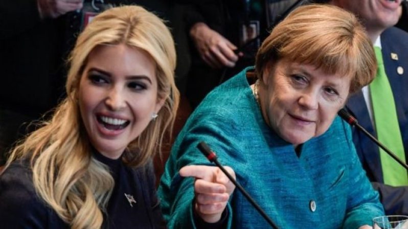Last week, Ms Trump sat next to Angela Merkel, during the German chancellor's visit to the US