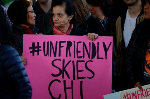 The incident has sparked protests at the airport and an online backlash