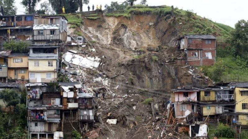 Several houses were destroyed in Manizales