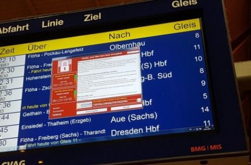 A railway station system in Chemnitz, eastern Germany, is infected