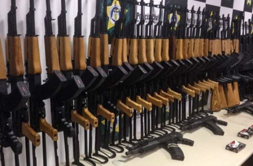 Police put the weapons on display