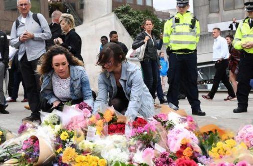 Tributes have been left near the scene of the attack