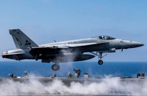 An F/A-18E Super Hornet (similar to the one pictured) shot down the Syrian plane