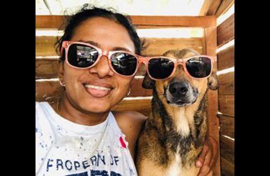 Genevieve ‘Judy’ Beepat with one of her dogs