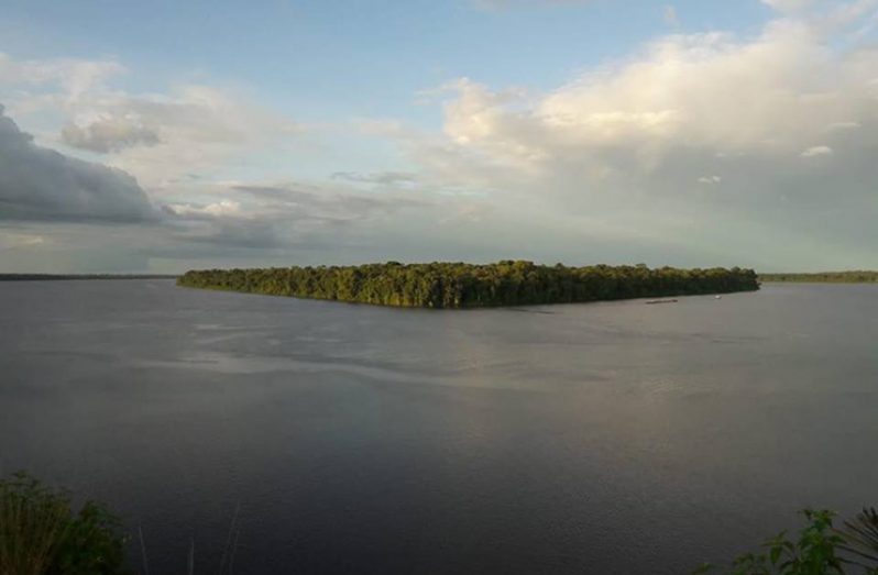 A view of the Corentyne River atop of one of the hills