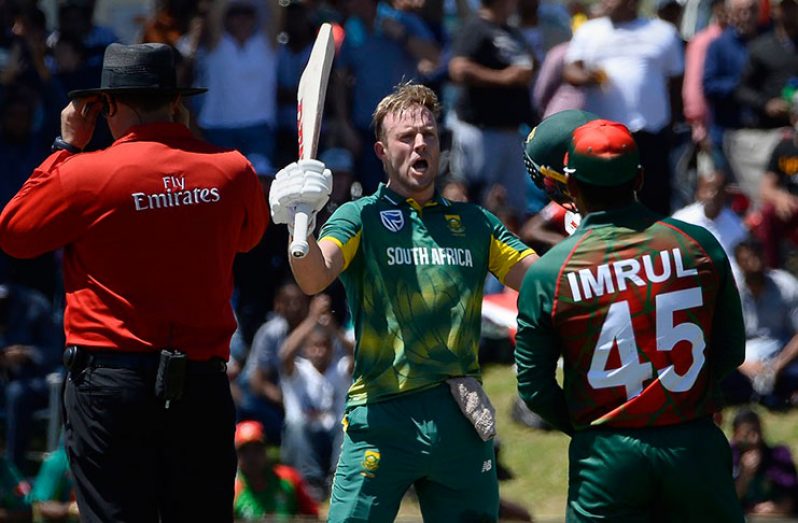 AB de Villiers marks his return to international cricket with a 68-ball hundred. (AFP)