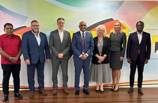PPP General Secretary Dr. Bharrat Jagdeo; Executive Secretary Zulfikar Mustapha; and Minister of Foreign Affairs Hugh Todd engaged representatives of the ABCEU at Freedom House