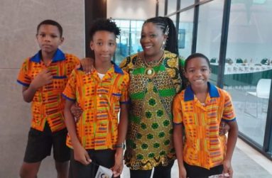 Aisha Haynes and some of the pupils of the Centre of Learning