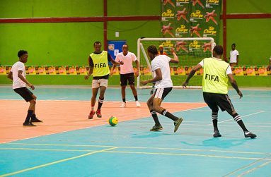 Part of the action in the Magnum Futsal tournament