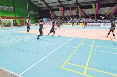 Action on night four of the One Guyana National Futsal Championship