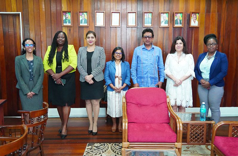 Attorney General and Minister of Legal Affairs, Anil Nandlall and his team meeting with lawyers from the United States law firm, Foley Hoag