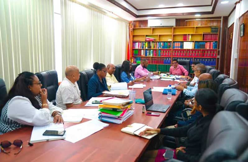 Attorney-General & Minister of Legal Affairs Mohabir Anil Nandlall, SC, MP, and Minister of Labour and Manpower Planning, Keoma Griffith, on Friday, convened a meeting to advance the resolution of land regularisation matters raised during the Presidential outreaches across Guyana