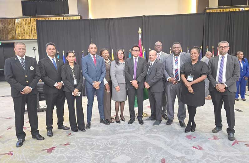 Attorney General and Minister of Legal Affairs, Mohabir Anil Nandlall SC flanked by representatives from several key agencies responsible for the country’s AML/CFT architecture
