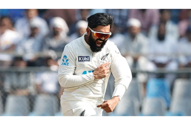 Ajaz Patel's last Test appearance was his Player-of-the-Match display in Mumbai last year  •  (BCCI)