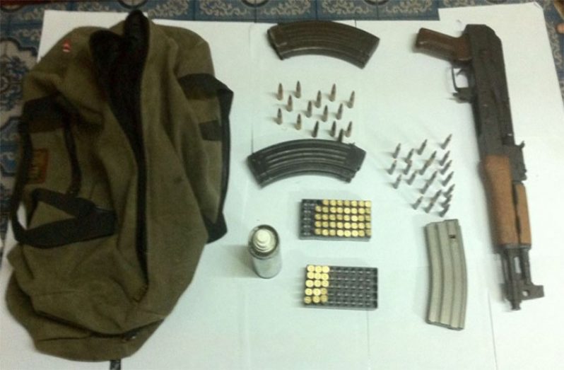 The AK 47 rifle and matching ammo recovered by the police